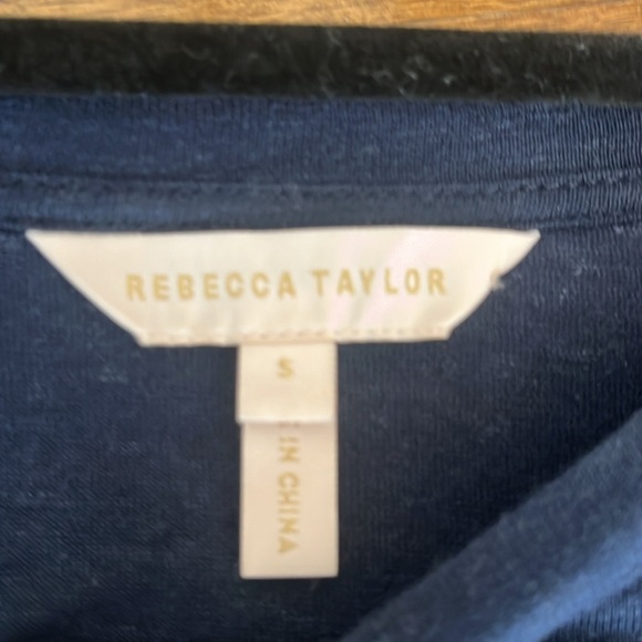 Rebecca Taylor  Navy Eyelet Sleeve Dress Size S - Picture 5 of 8